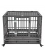 36” Heavy Duty Dog Cage Crate Kennel Metal Pet Playpen Portable with Tray Silver
