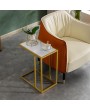 Marble Simple C-Side Table [30x48x61cm] White