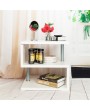 FCH Modern Contemporary Multilevel S-Shaped Accent Table White