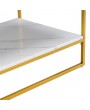 (106 x 50 x 48cm) Simple Double-layer Golden Iron Pipe Marble PVC Coffee Table Rectangular
