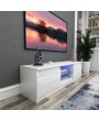 130CM Width White Modern TV Stand High Gloss Door Matt Cabinet Unit LED Light